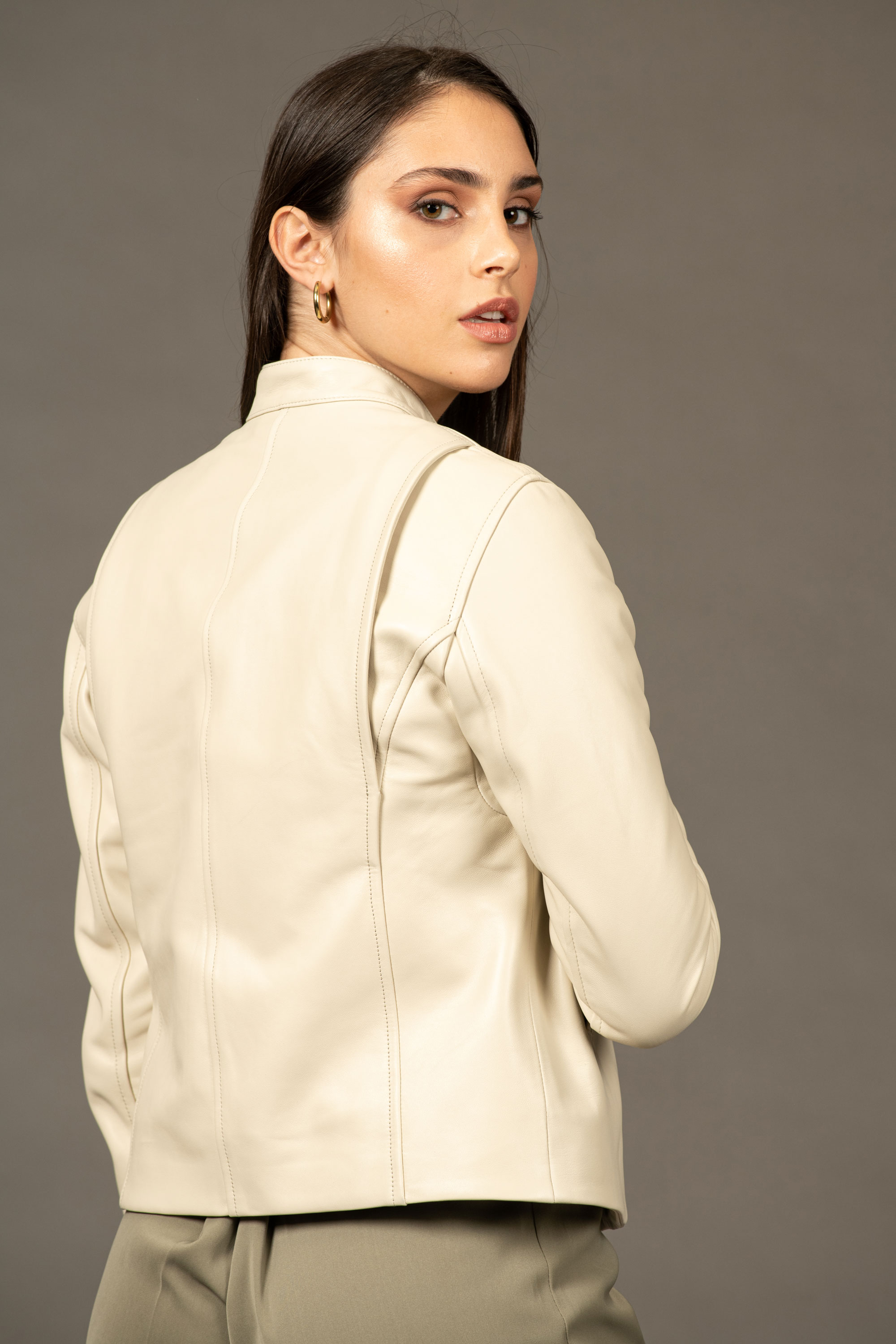 Cream on sale biker jacket
